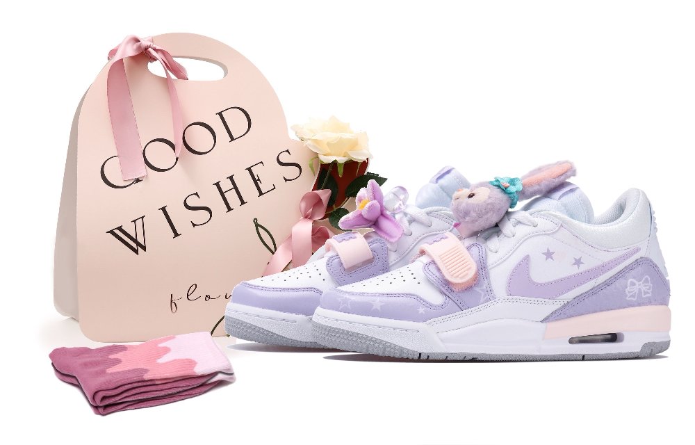 Jordan Legacy 312 Low Top Vintage Basketball Shoes Women's Pink Purple
