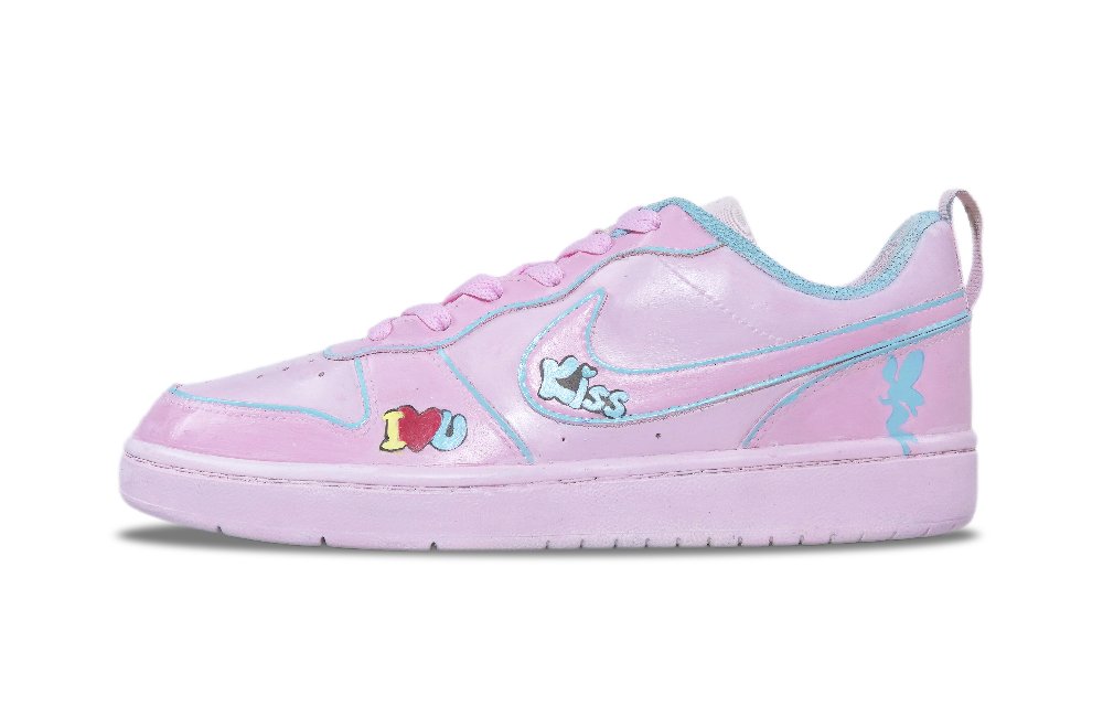 Nike Court Borough Pink Elf Anti Slip Wear Resistant Low Top Skateboard Shoes Women's Pink