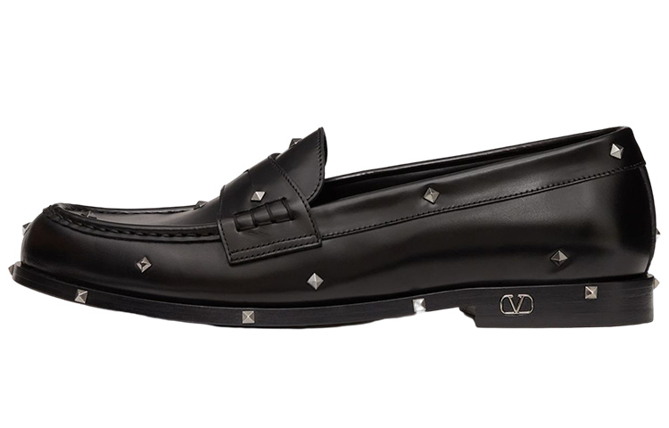 Valentino Aristopunk Stud Calfskin Loafer 'Black'