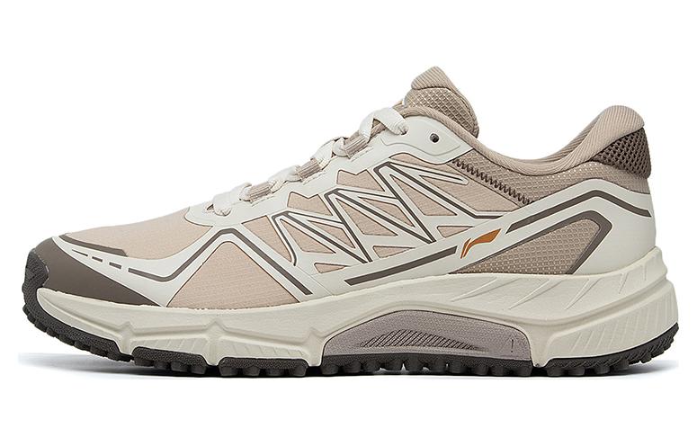 LiNing Slip Resistant, Abrasion Resistant, Breathable Low Top Running Shoes Men's Gray White