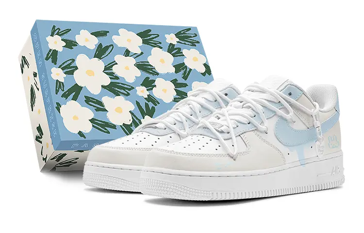 Nike Air Force 1 Low top Skateboard Shoes Men's Blue Pink