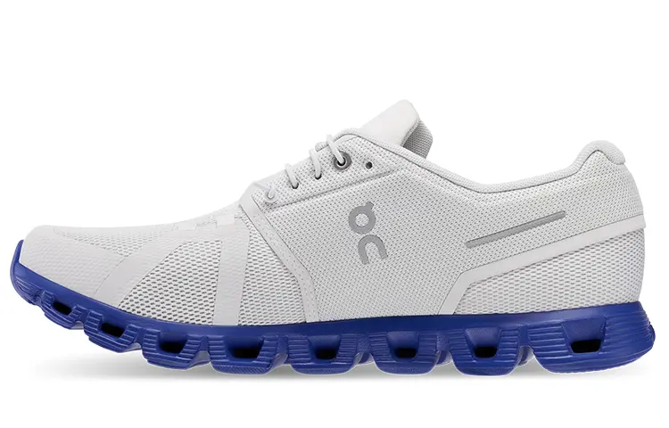 On Cloud 5 Cushioning, Slip Resistant, Breathable, Lightweight Low top Casual Shoes Men's White Blue
