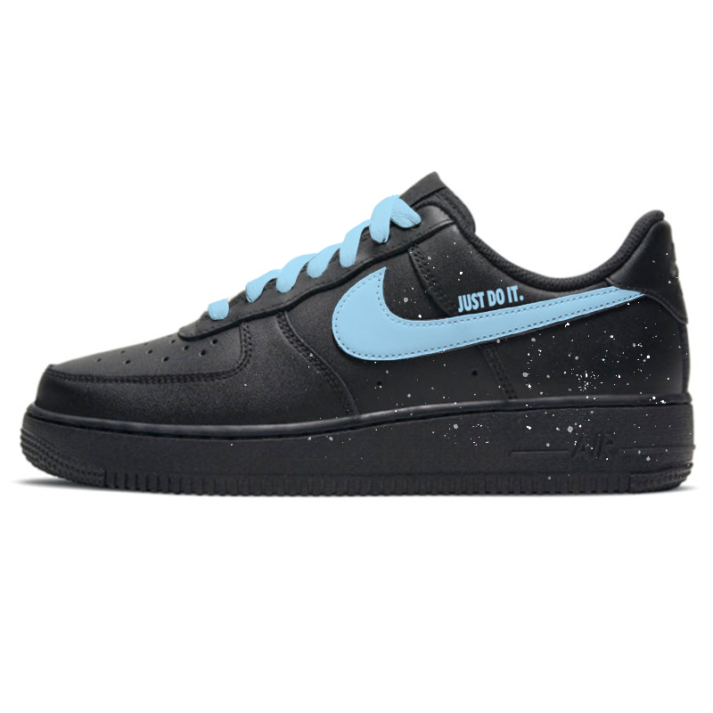 Nike Air Force 1 Black Warrior Wear-Resistant Low-Top Skateboard Shoes Unisex Blue