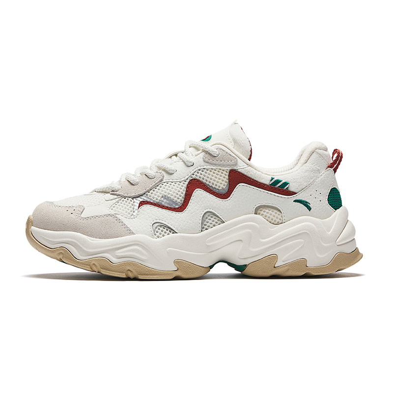 Anta Life Collection Slip Resistant Abrasion Resistant Shock Absorbers Low Top Casual Shoes Women's White Red Green
