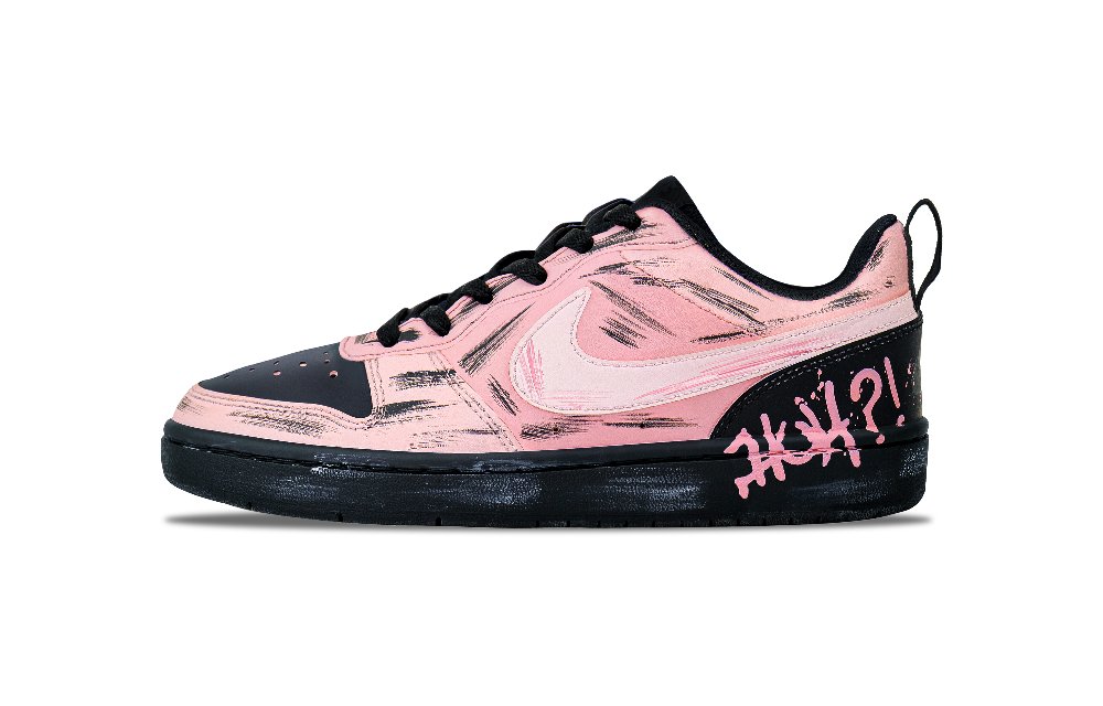 Nike Court Borough 2 Pink Ink Wear-Resistant Support Slip-Resistant Low-Top Skateboard Shoes Women's Pink Black