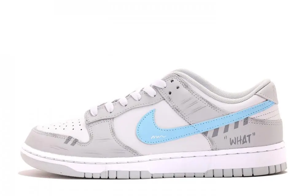 Nike Dunk Coverage Abrasion Resistant Low top Skateboard Shoes Unisex White Blue