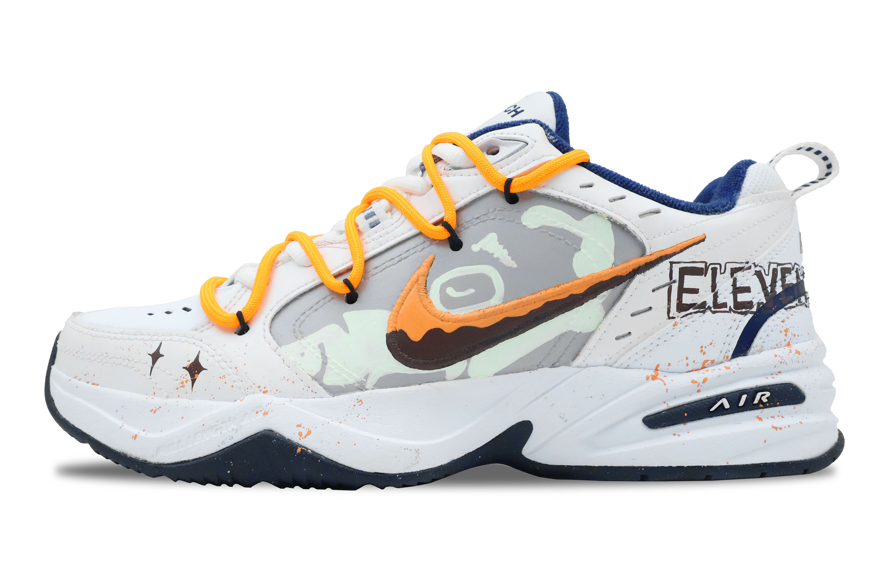 Nike Air Monarch 4 Shock Absorbers Slip Resistant Abrasion Resistant Low top Chunky Sneakers Unisex White Beige