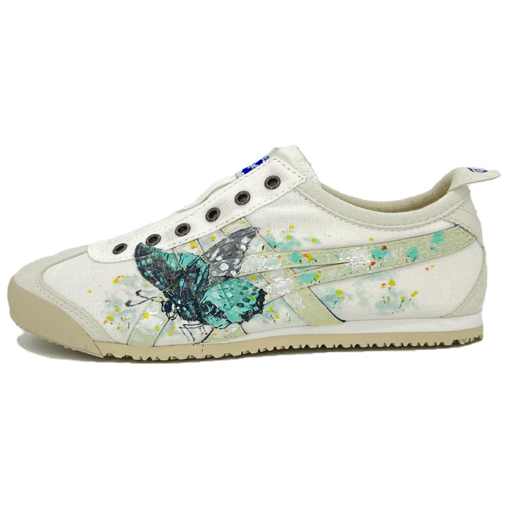 Onitsuka Tiger MEXICO 66 Anti-Slip And Wear-Resistant Breathable Low-Top Casual Shoes Unisex White Green