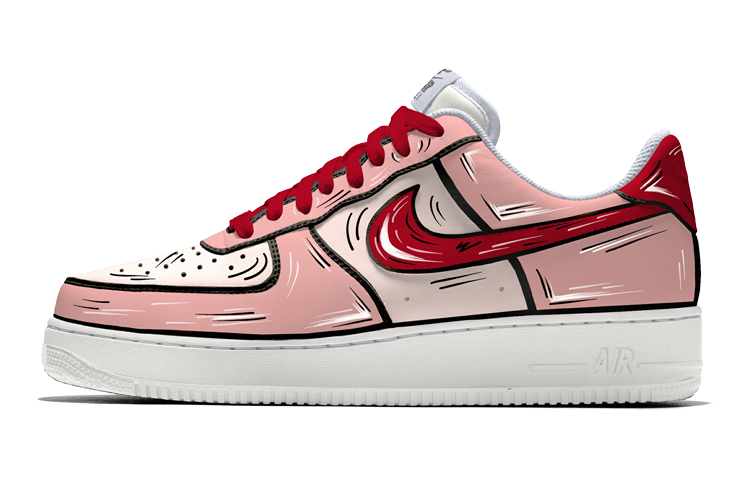 Nike Air Force 1 Air Force 1 Slip-Resistant Cushioning Low-Top Skateboard Shoes Women's Red Pink