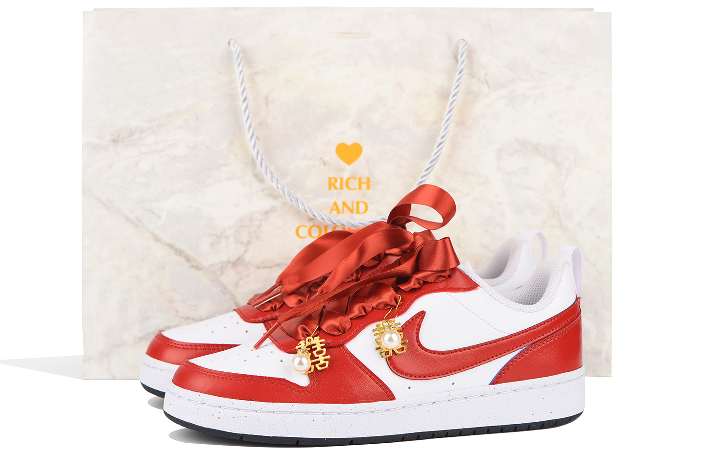 Nike Court Borough Series Low-Top Skateboard Shoes GS True Red