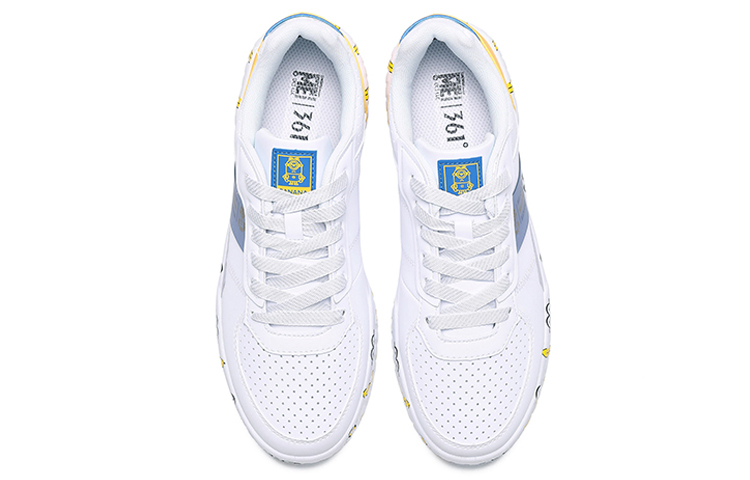 MINIONS x 361° Slip-Resistant Cushioning Wear-Resistant Low-Top Skateboard Shoes Women's White