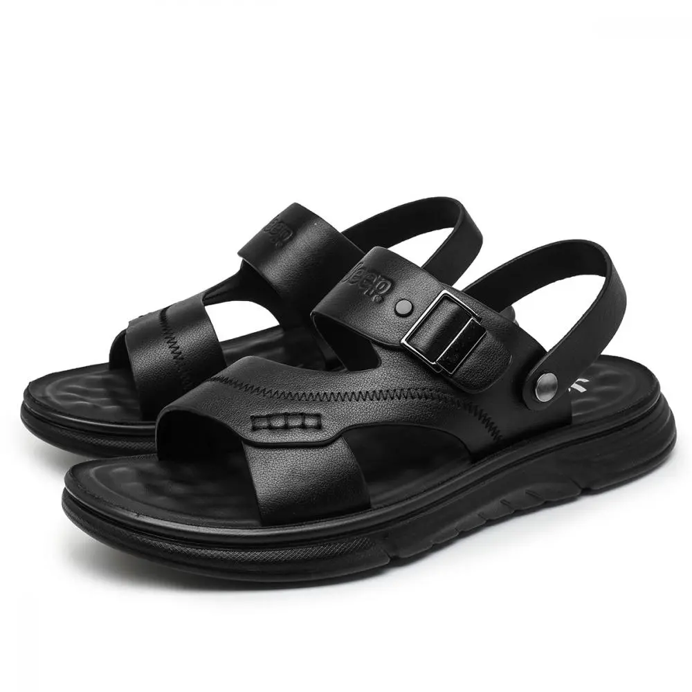 Jeep Beach Sandals Men's Black Brown