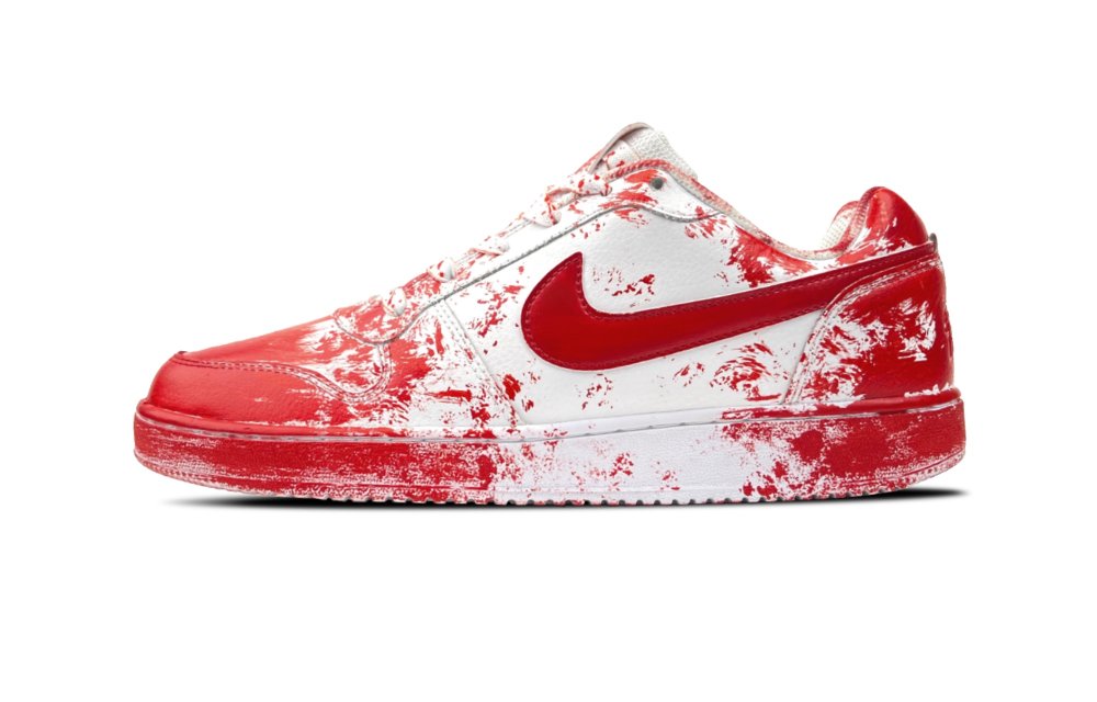 Nike EBERNON Low Top Skateboard Shoes Men's Red White