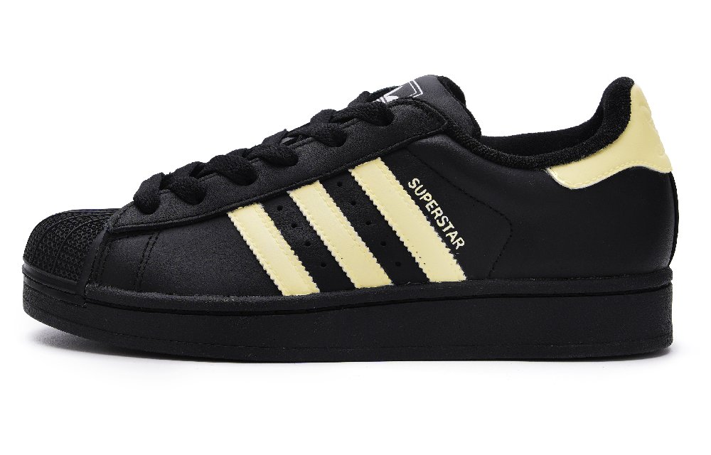 Adidas Originals Superstar 2 Anti Slip Wear Resistant Low Top Skateboard Shoes Unisex Black Yellow