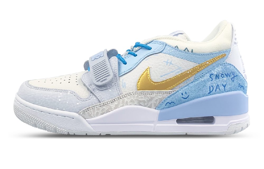 Jordan Legacy 312 Moisture-Wicking Low-Top Vintage Basketball Shoes Men's Blue White Gold