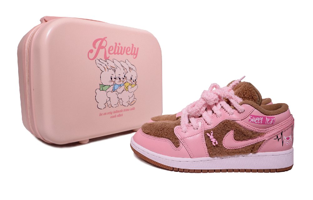 Jordan Air Jordan 1 Low Utility Low-Top Vintage Basketball Shoes GS Brown Pink