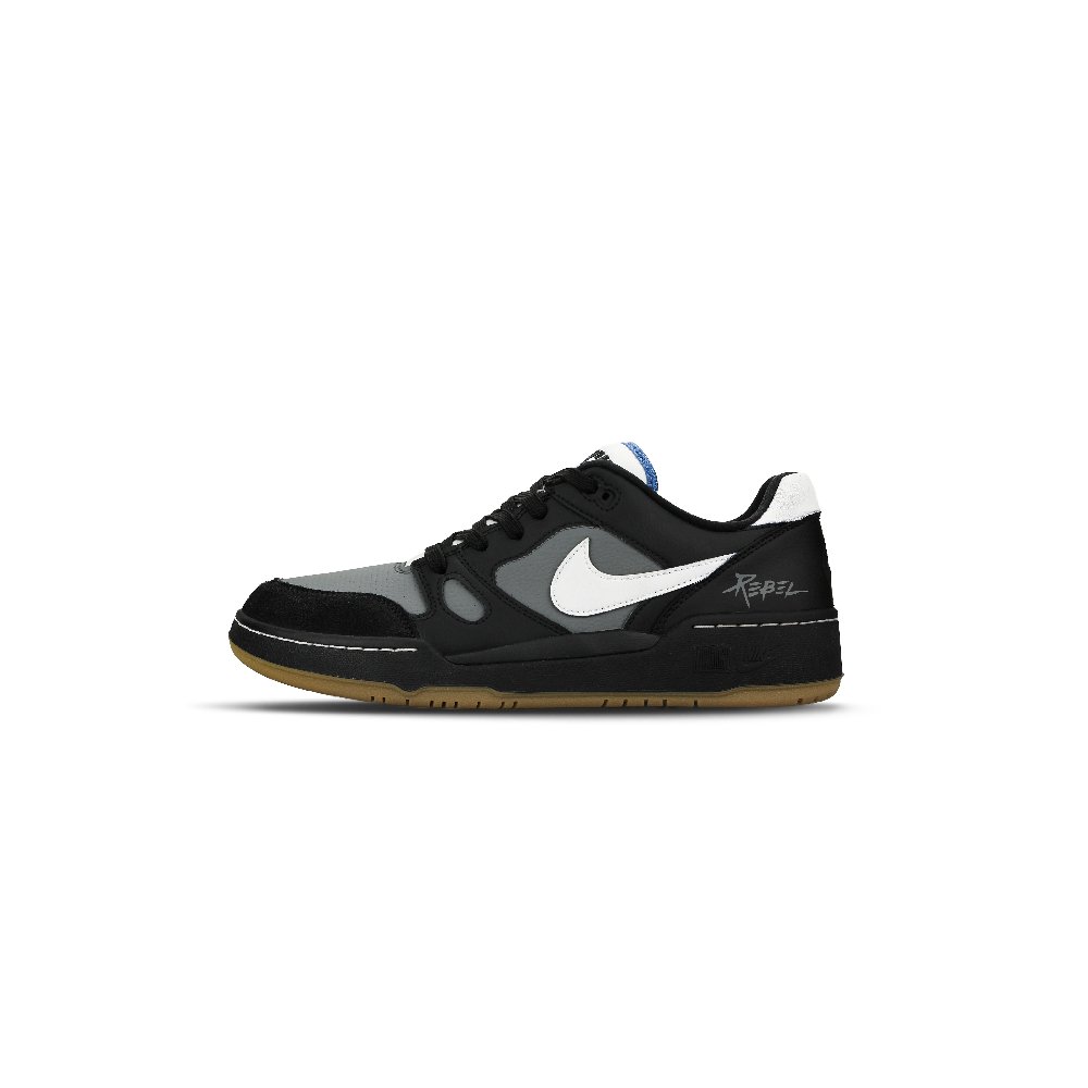 Nike Full Force Abrasion Resistant Low Top Skateboard Shoes Unisex Black White Gray