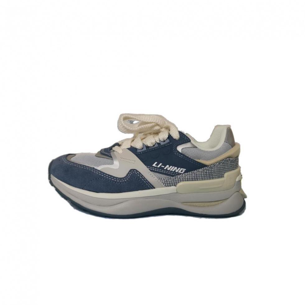LiNing Sports Life Collection Anti-Slip And Wear-Resistant Rebound Low-Top Casual Shoes Men Blue Gray