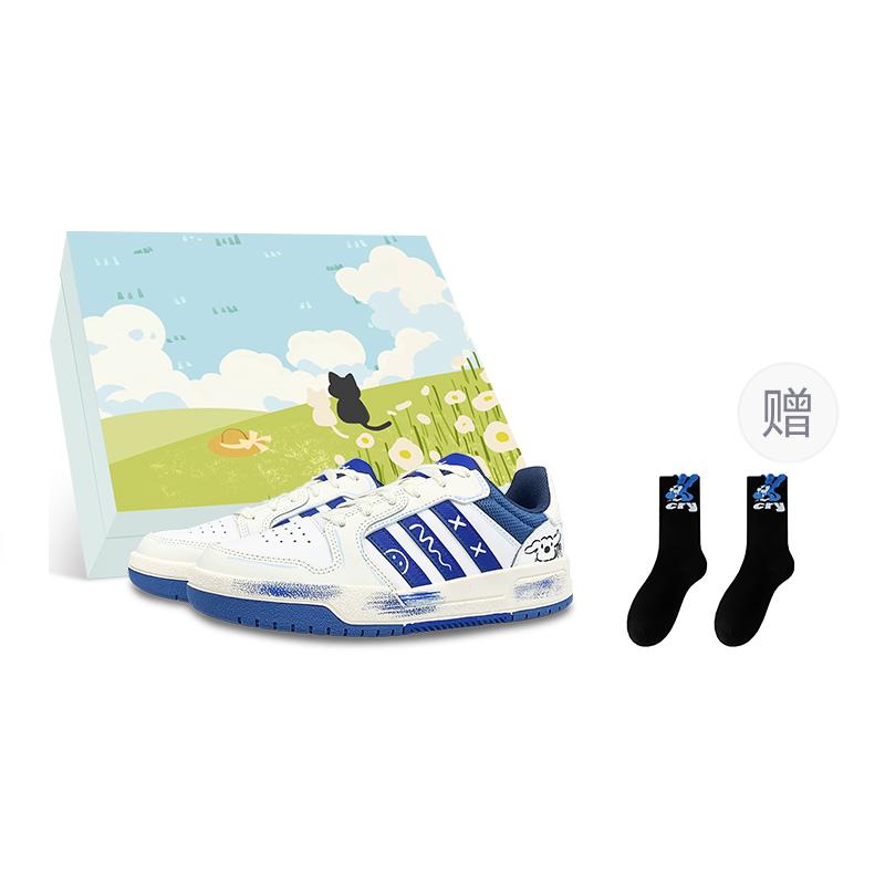 Adidas Neo Entrap Anti-Slip Wear-Resistant Low-Top Skateboard Shoes Unisex White Blue