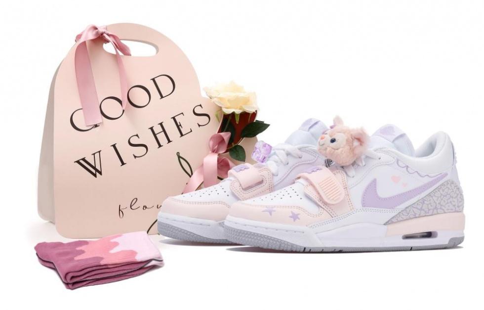 Jordan Legacy 312 Low Top Vintage Basketball Shoes Women's Pink Purple