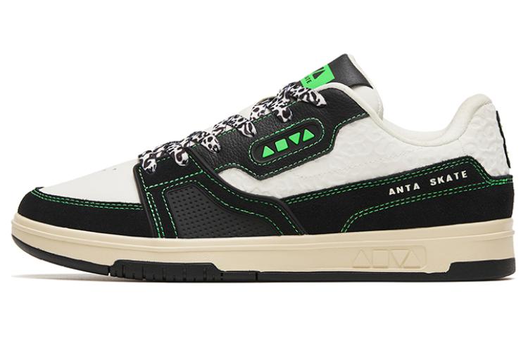 Anta AOYU Jie Ao Anti Slip Wear Resistant Low Top Skateboard Shoes Men's Black White Green