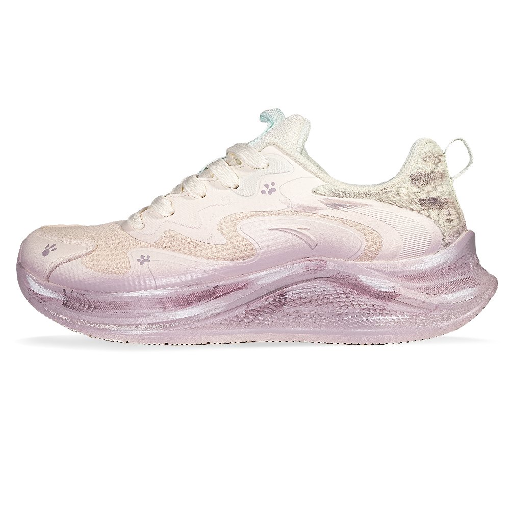Anta Wander 2 Cushioning, Slip Resistant, And Abrasion Resistant Low Top Casual Sprint Running Shoes Women's Pink White