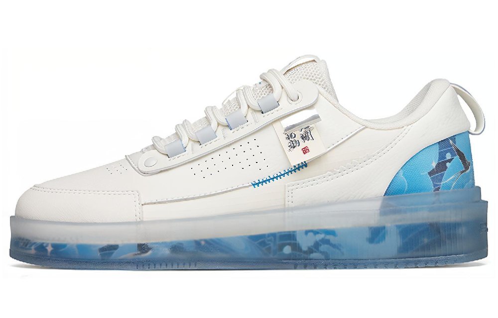 Anta Anti-Slip And Wear-Resistant Lightweight Low-Top Skateboard Shoes Men's White Blue