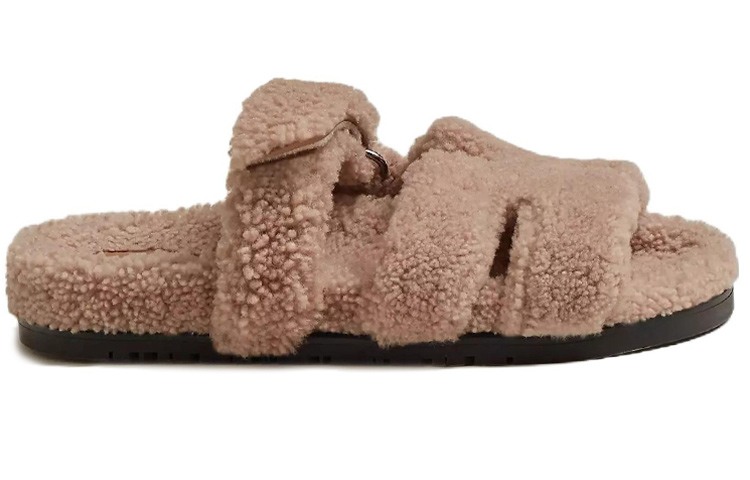 HERMES Chypre Sandal Pink Woolskin Women's купить в интернет-магазине Yoocart с быстрой доставкой по России.