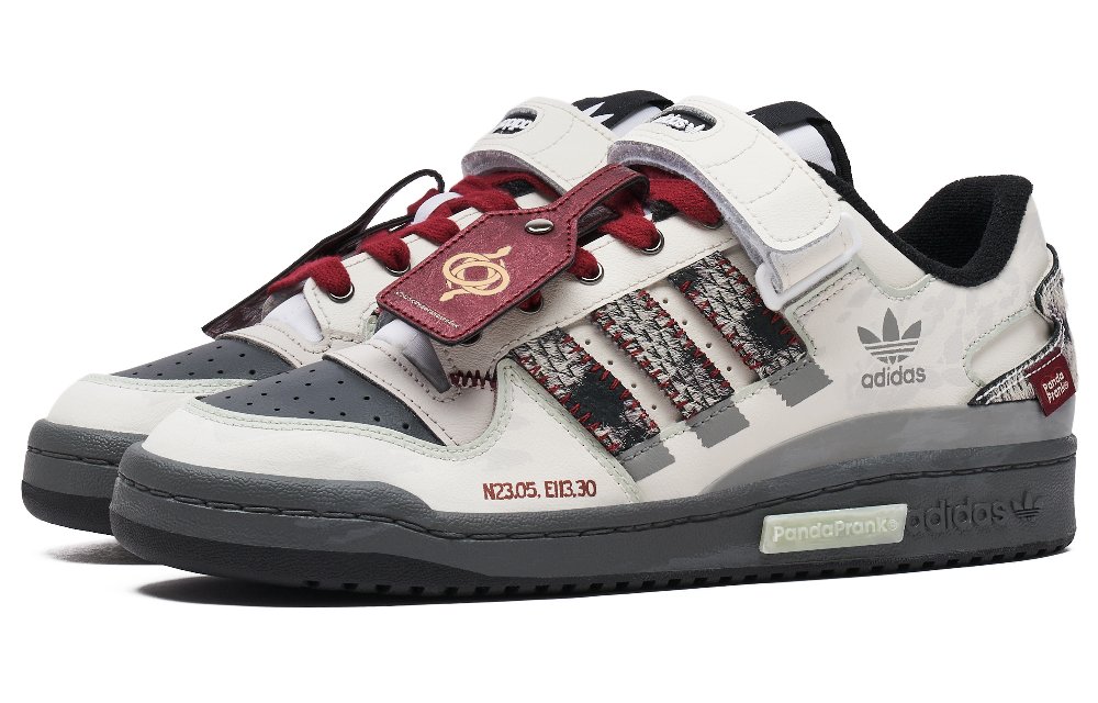 Adidas Originals FORUM Anti-Slip Wear-Resistant Low-Top Skateboard Shoes Unisex Black White Red