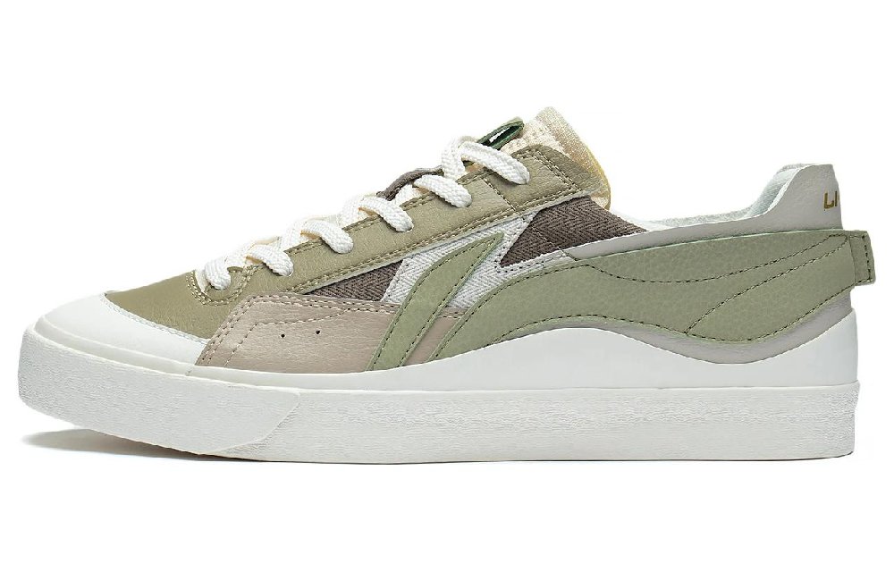 LiNing Mu Mu Anti-Slip Wear-Resistant Low-Top Skateboard Shoes Men's Elm Branch Green