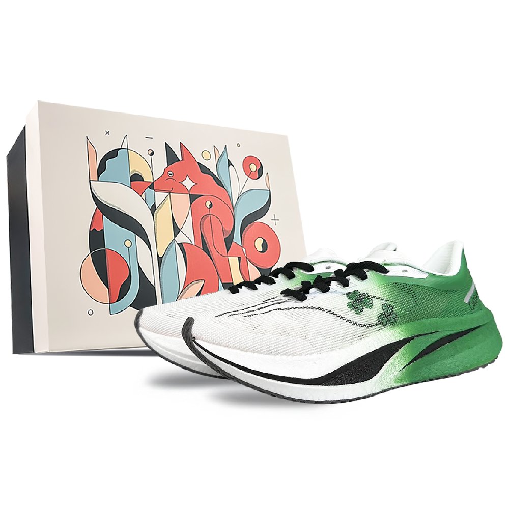 LiNing Feidian 4 Challenger Cushioning Anti-Slip And Wear-Resistant Low-Top Casual Running Shoes Men's White Green
