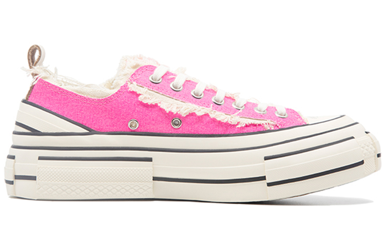XVESSEL Skateboard Shoes Women's Low-Top Candy Pink/Neon Pink