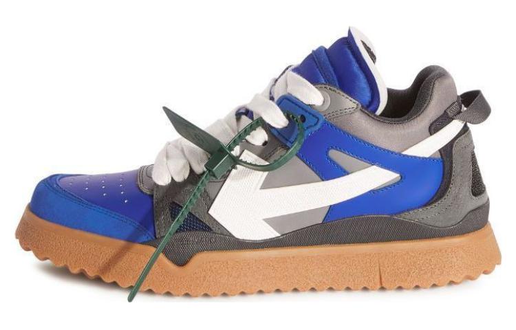 OFF WHITE Sponge Mid Top Sneakers 'Blue White Grey Tan'