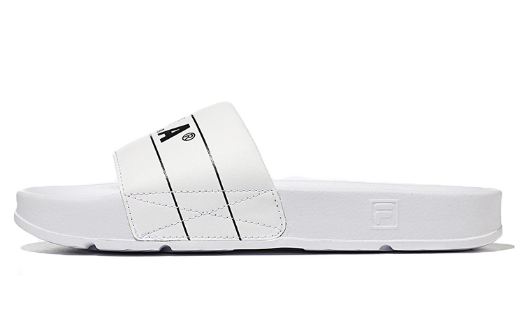 FILA DRIFTER Quiet Slip-Resistant Slide Slippers Unisex White Black Korean Style