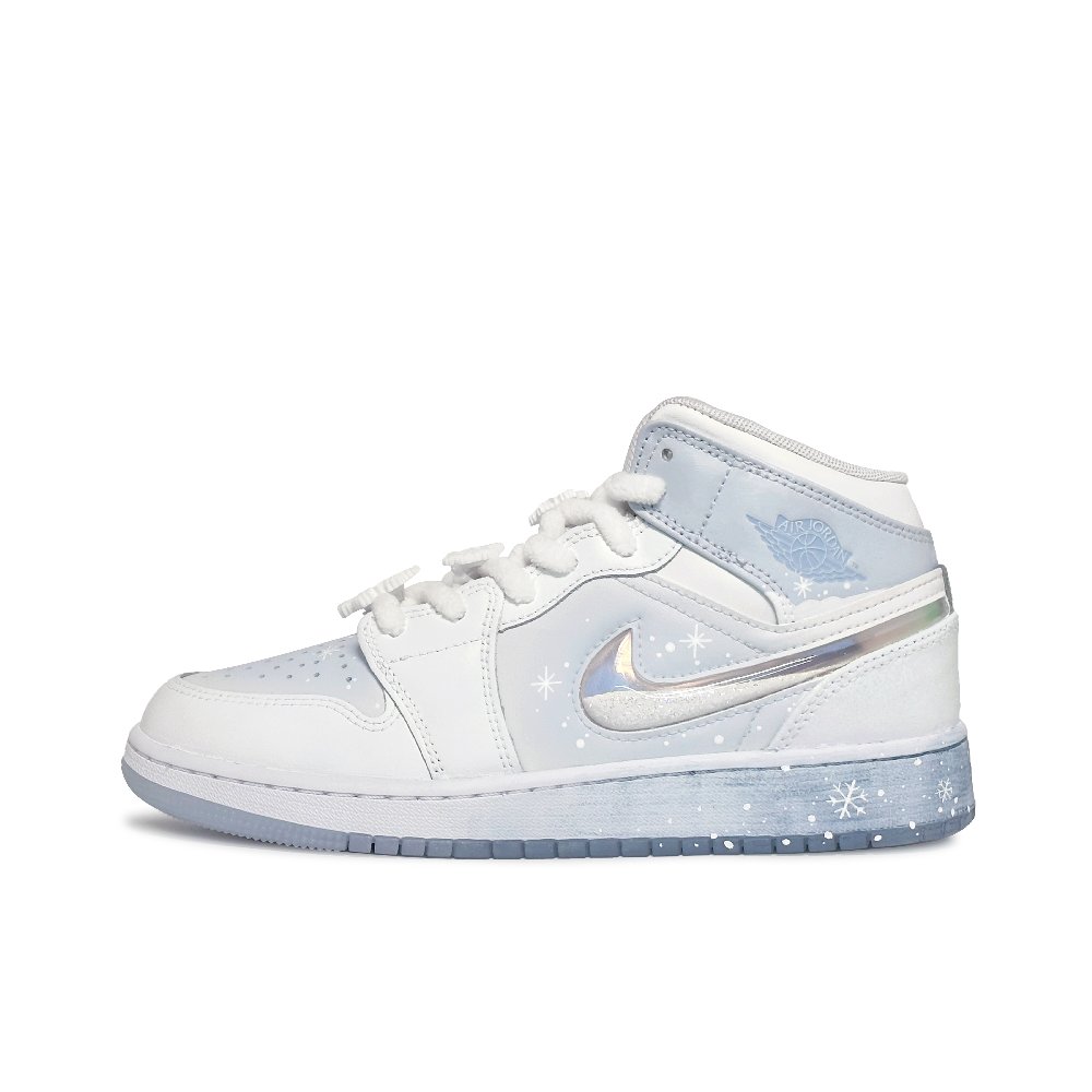 Jordan Air Jordan 1 Mid Top Vintage Basketball Shoes GS Blue White