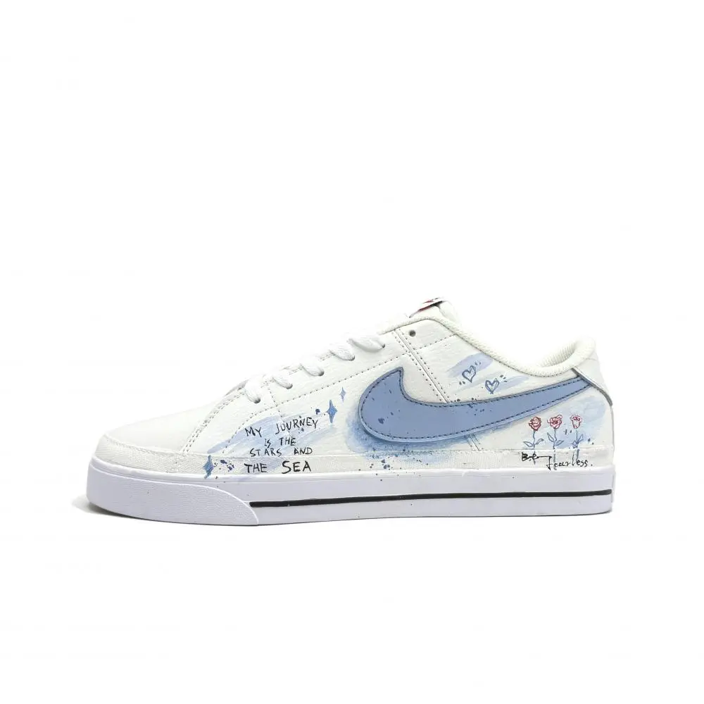 Nike Court Legacy Starlight Cushioning Low top Skateboard Shoes Unisex Blue