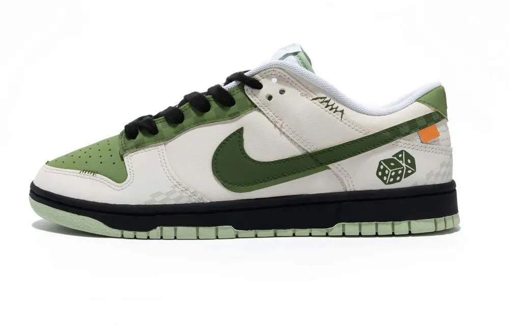 Nike Dunk Low Green Racing Low-Top Skateboard Shoes Men's Gray Green Black