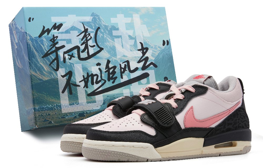 Jordan Legacy 312 Low Anti Slip Wear Resistant Low Top Vintage Basketball Shoes GS Black Pink