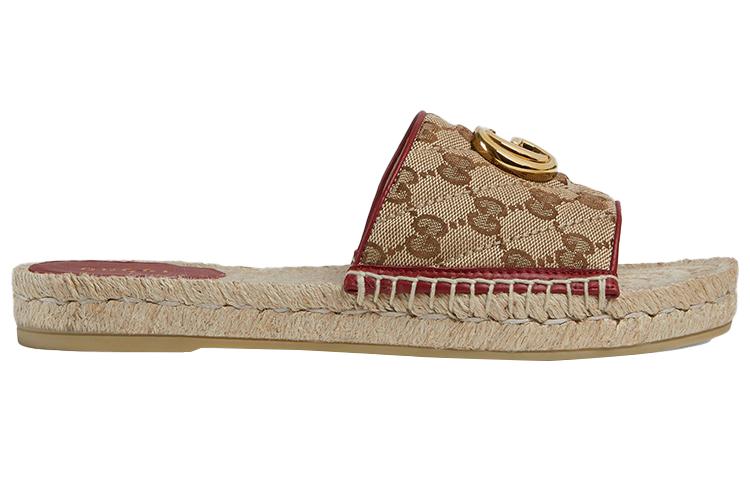 GUCCI GG Matelassé Canvas Sandals Women's