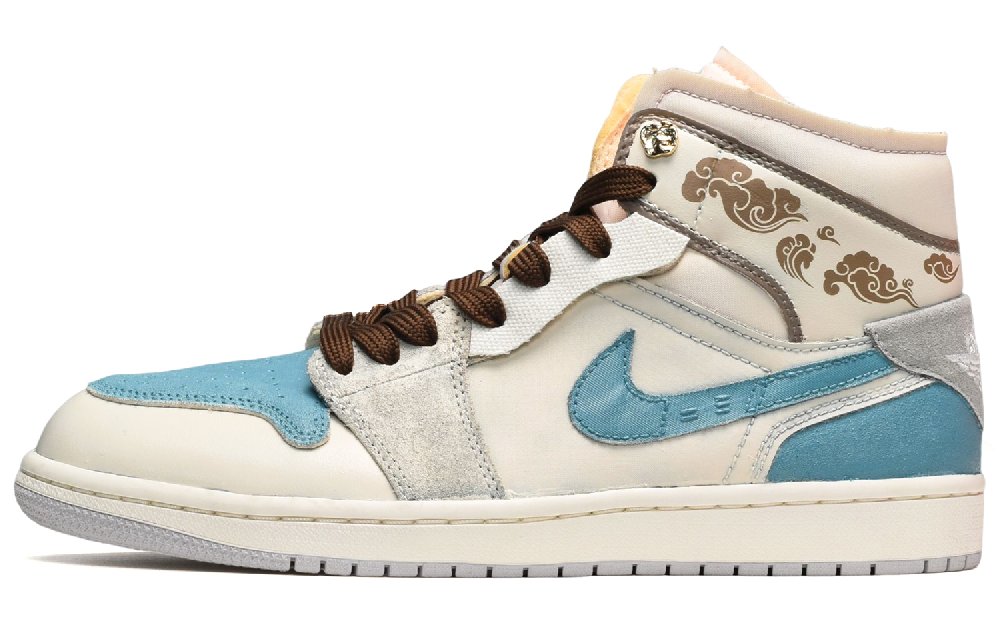 Jordan Air Jordan 1 Mid Se Craft Mid-Top Vintage Basketball Shoes Men's Blue White Brown