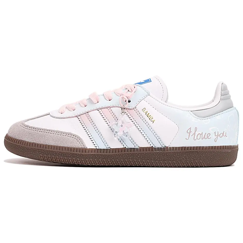 Adidas Originals SAMBA OG Slip Resistant, Abrasion Resistant, Lightweight Low top Skateboard Shoes Unisex Blue Pink