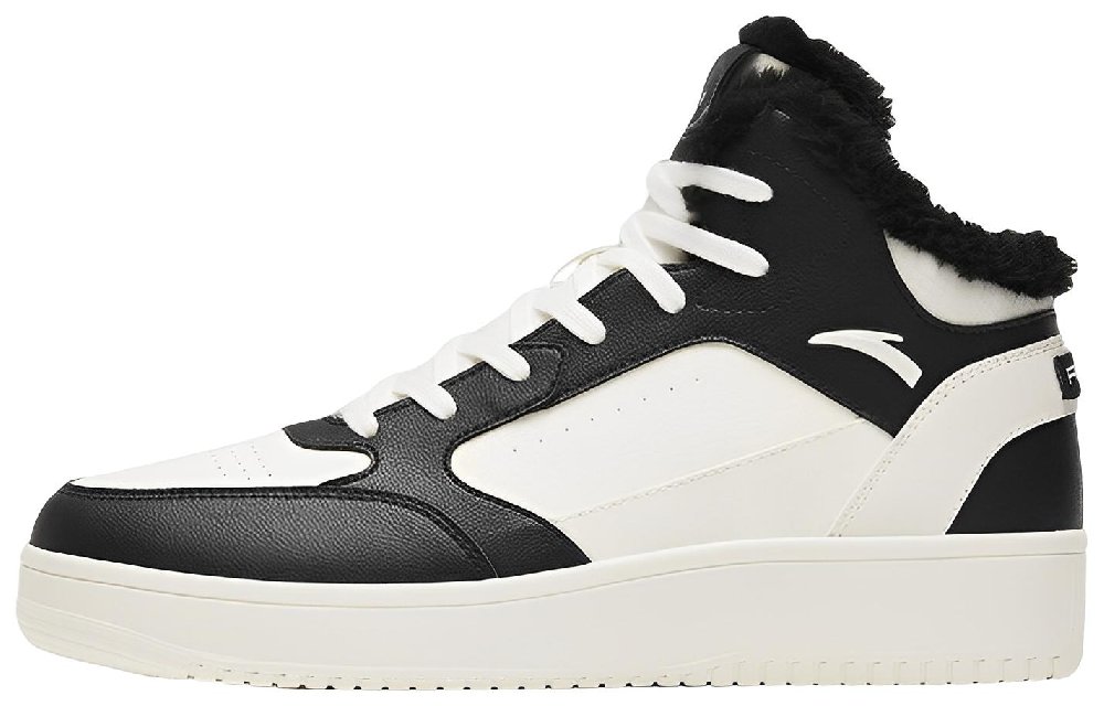 ANTA Skateboard Shoes Men High-Top Black White