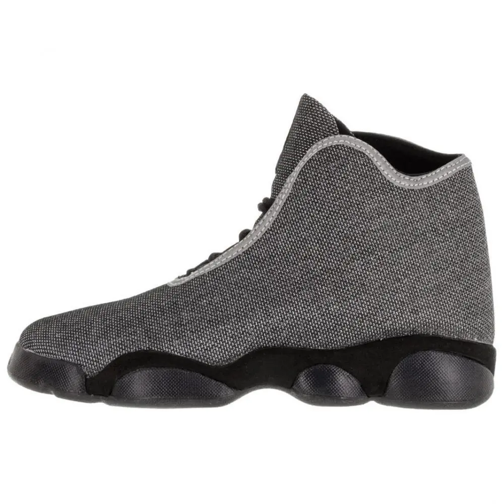 Jordan Horizon Slip Resistant Abrasion Resistant High top Vintage Basketball Shoes Men's Black Silver