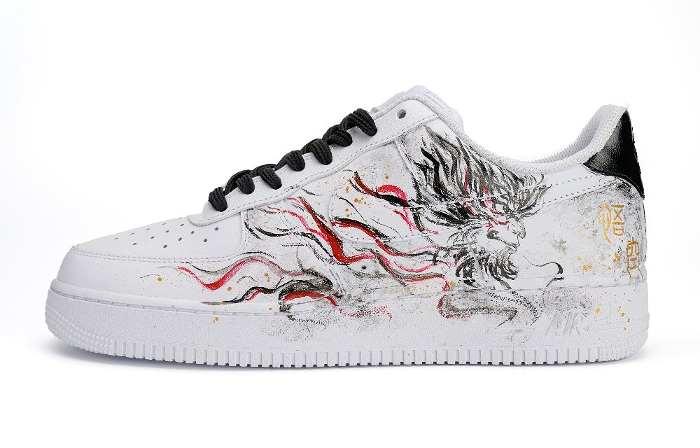 Nike Air Force 1 Anti-Slip Wear-Resistant Low-Top Skateboard Shoes Men's Black White