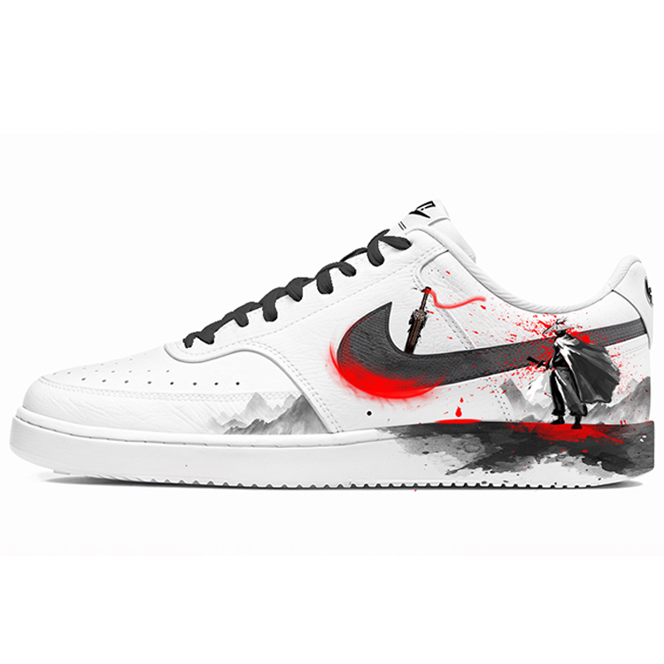 Nike Court Vision 1 Hot-Blooded Adventurer Slip-Resistant Low-Top Skateboard Shoes Men's Black