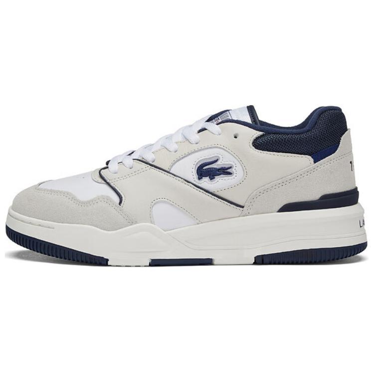LACOSTE Low-Top Skateboard Shoes Men's White Blue