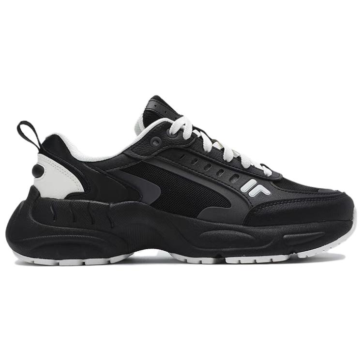 FILA FUSION RACEUP Anti-Slip Wear-Resistant Breathable Lightweight Low-Top Casual Shoes Women's Black White