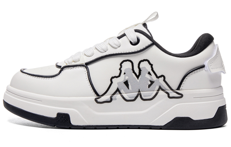 Kappa Panda Print Back to Back Anti Slip Wear Resistant Low Top Skateboard Shoes Unisex White Black