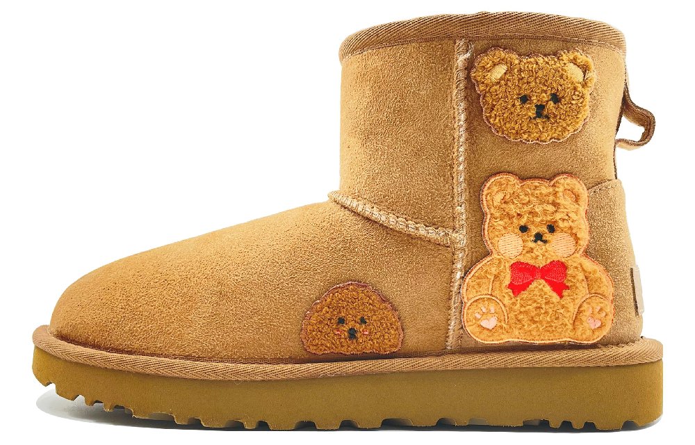 UGG CLASSIC MINI Kaleidoscope Play Short Snow Boots Women's Brown Yellow