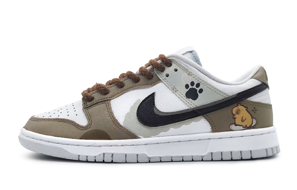Nike Dunk Low-Top Skateboard Shoes Women's Brown Gray